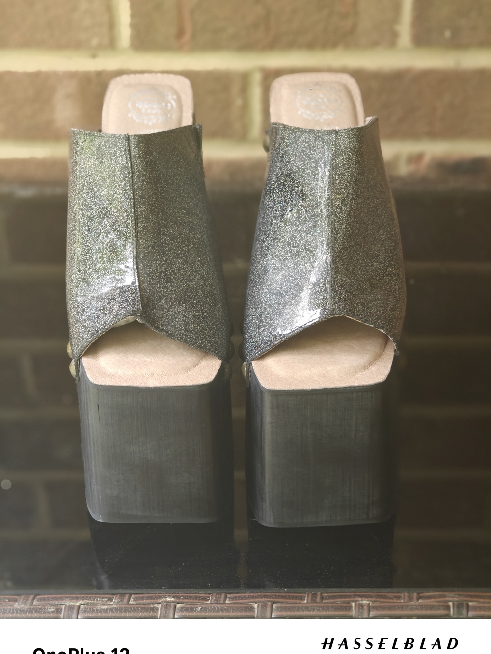 Jeffrey Campbell Black 🖤 Glitter Studded Platform Mules - Picture 4 of 11